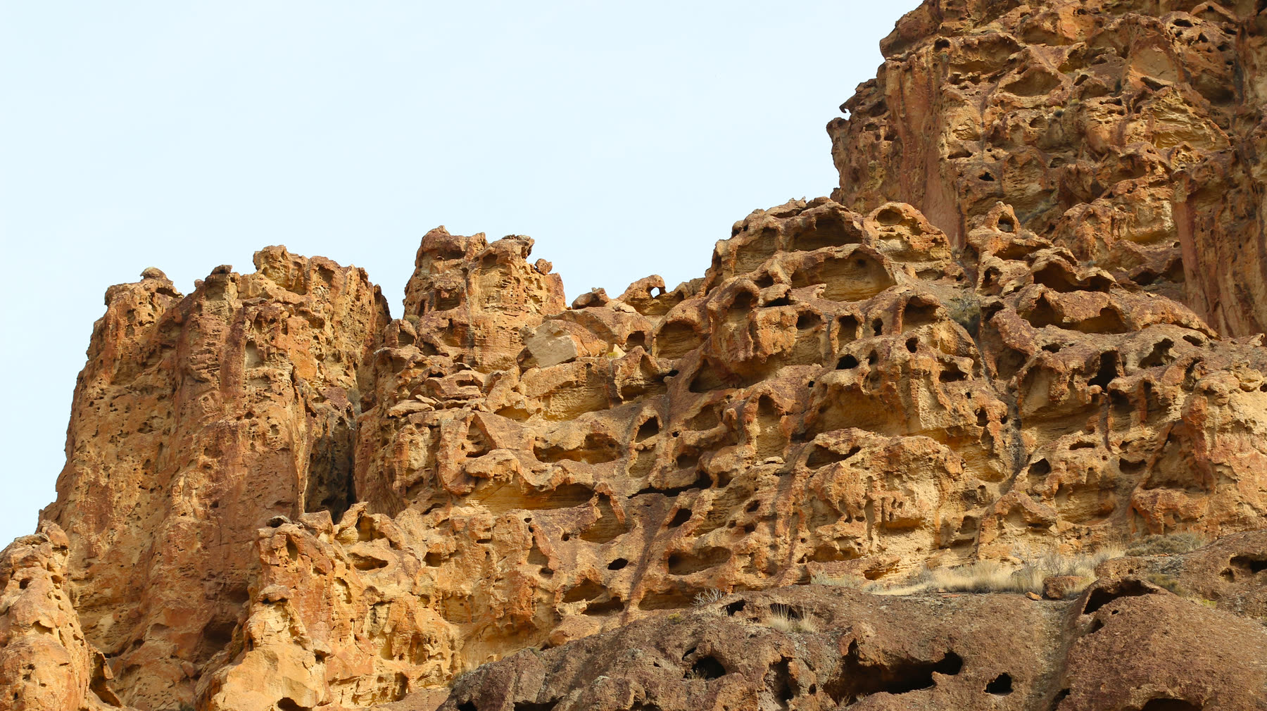 Eroded volcanic spires at Leslie Gulch